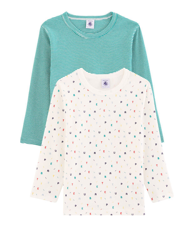 Par de camisetas manga larga para ni&ntilde;o multicolor