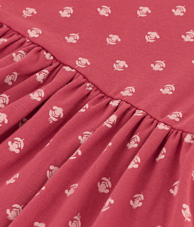 Vestido de algod&oacute;n estampado para ni&ntilde;a rosa/crudo