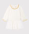Vestido bimaterial de manga larga para bebé niña blanco MARSHMALLOW/amarillo OR