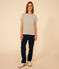 Camiseta LA RECTA de algodón con cuello redondo para mujer AVALANCHE/ CROCO