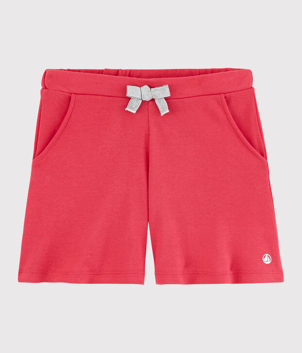 Pantal&oacute;n corto de algod&oacute;n de ni&ntilde;a rosa