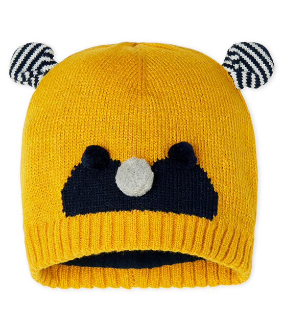 Gorro para bebé niño con forro polar amarillo BOUDOR