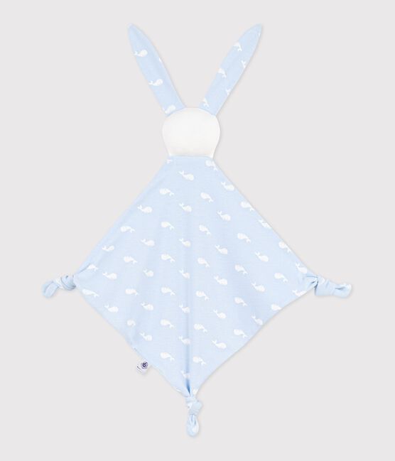 Doudou de algodón con estampado de ballena para bebé azul TOUDOU/blanco MARSHMALLOW
