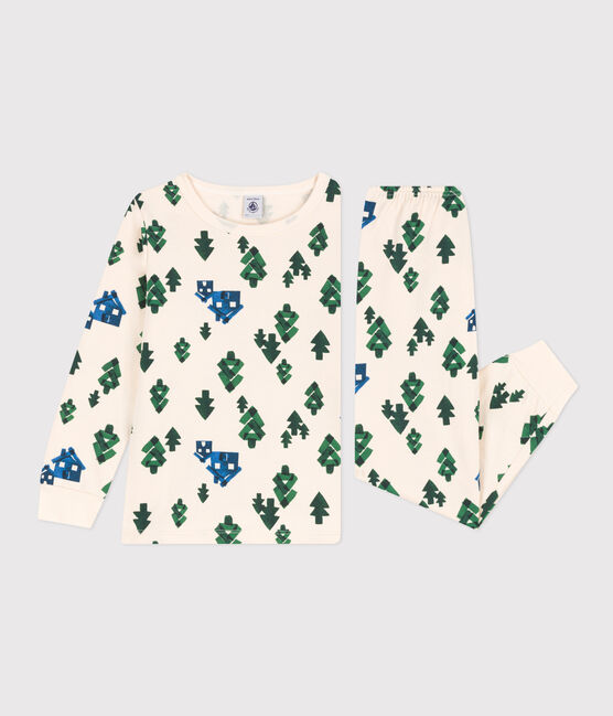 Pijama de felpa cabaña para niño/niña blanco AVALANCHE/ MULTICO