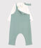 Conjunto de peto y body bordado de algodón para recién nacido verde PAUL
