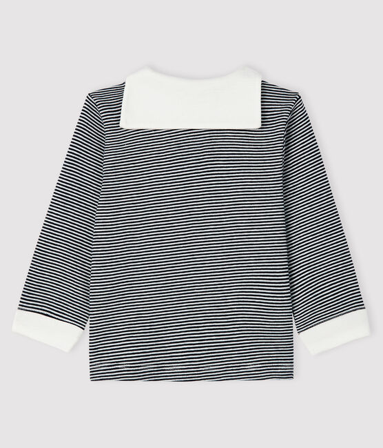 Camiseta mil rayas para bebé niño azul SMOKING/blanco MARSHMALLOW