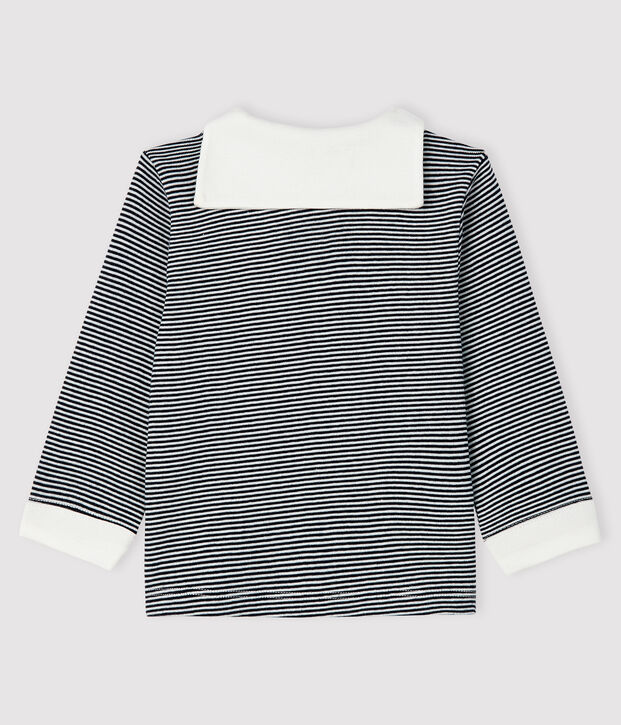 Camiseta mil rayas para beb&eacute; ni&ntilde;o azul/blanco