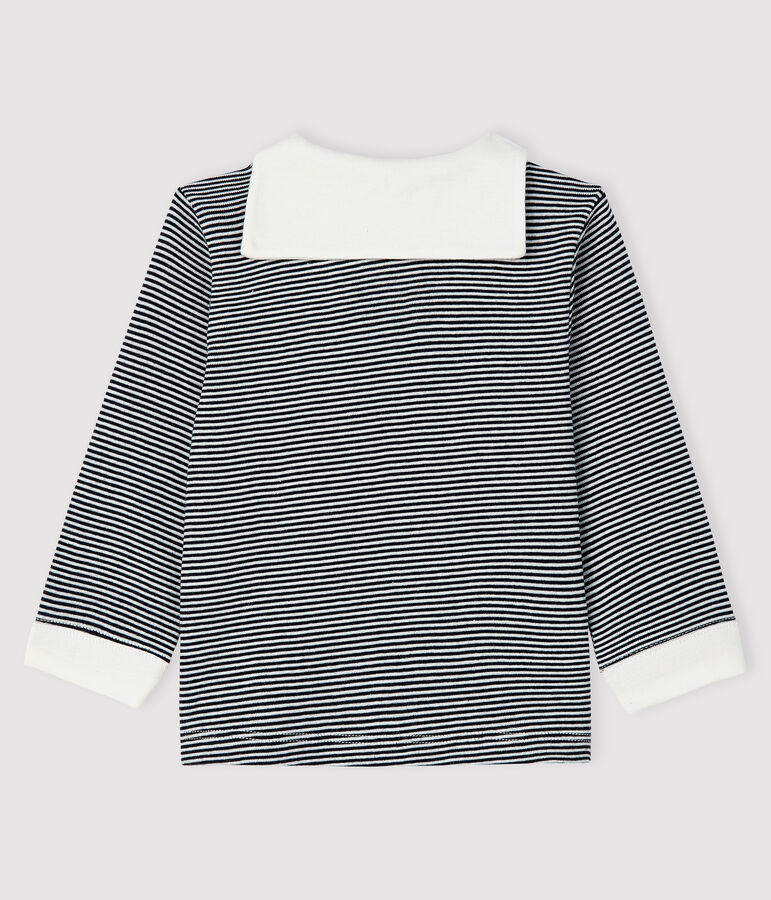 Camiseta mil rayas para beb&eacute; ni&ntilde;o azul/blanco