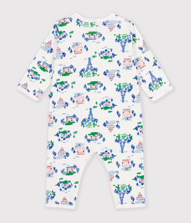Pijama de algod&oacute;n sin pies para beb&eacute; con estampado de Par&iacute;s blanco/multicolor