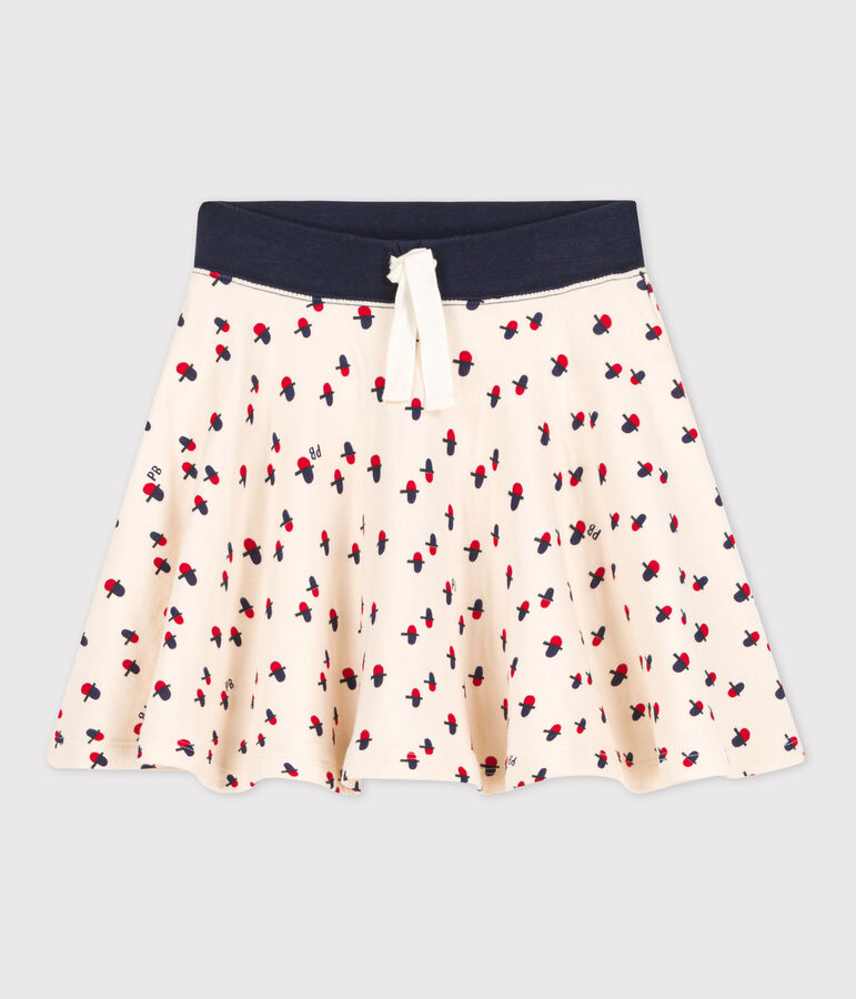 Falda estampada de t&uacute;bico de ni&ntilde;a crudo/multicolor