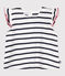 Blusa sin mangas de algodón a rayas para bebé blanco MARSHMALLOW/azul SMOKING