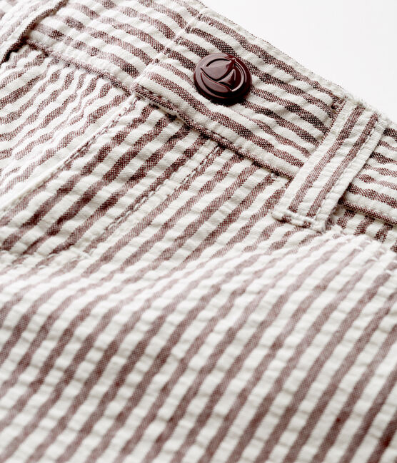 Pantalón de rayas para bebé niño rojo VINO/blanco MARSHMALLOW