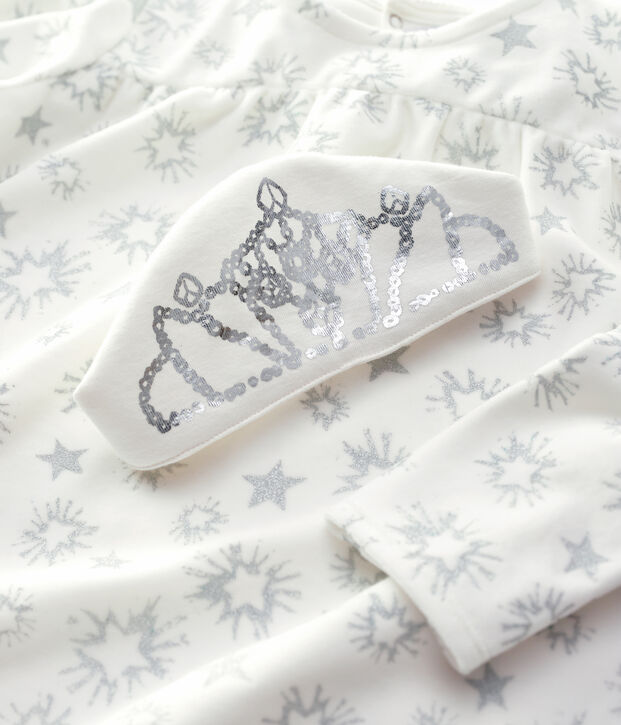 Camis&oacute;n de princesa de ni&ntilde;a de terciopelo blanco/gris