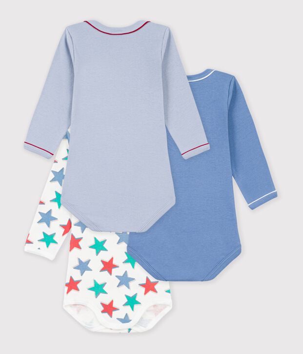 Juego de bodis de algod&oacute;n de manga larga con estampado de estrellas para beb&eacute; multicolor