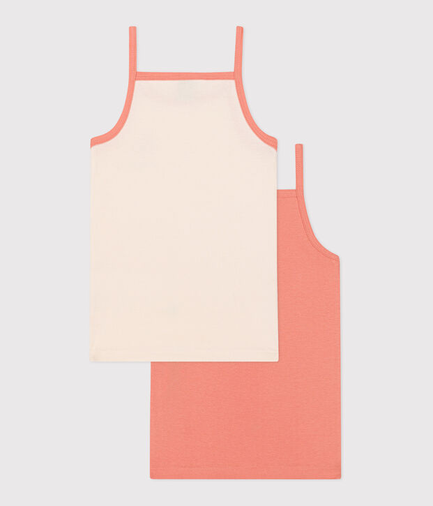 Juego de 2 camisetas de tirantes infantiles de algod&oacute;n multicolor