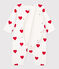 Mono largo de corazones rojos de canalé para bebé blanco MARSHMALLOW/rojo TERKUIT