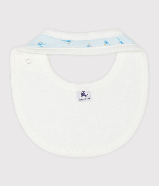 Babero de punto acanalado para bebé azul FRAICHEUR/blanco MULTICO