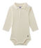 Body bebé de niño con cuello beige COQUILLE