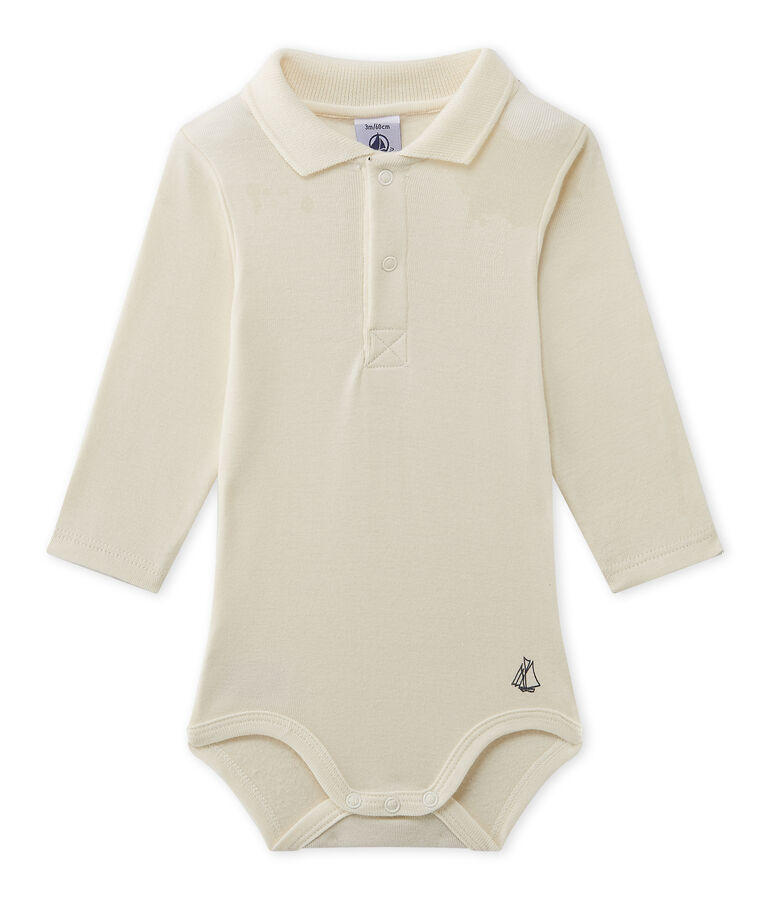 Body beb&eacute; de ni&ntilde;o con cuello beige COQUILLE
