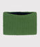 Cuello infantil de punto tricotado con forro polar verde PALMERAIE