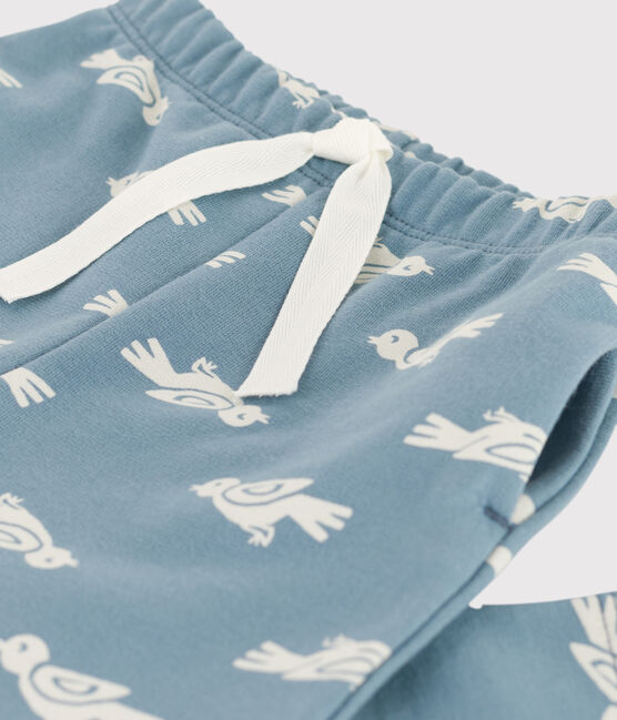 Pantalón de felpa con estampado para bebé azul ROVER/blanco MARSHMALLOW