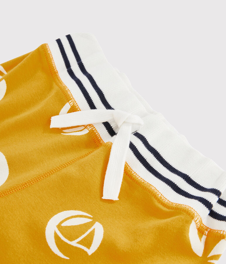 Bermudas de punto de ni&ntilde;o amarillo/blanco