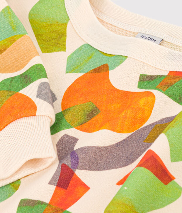Sudadera estampada de mulet&oacute;n para ni&ntilde;o crudo/multicolor