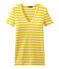Camiseta de canalé original de rayas con cuello en pico para mujer amarillo SHINE/blanco MARSHMALLOW