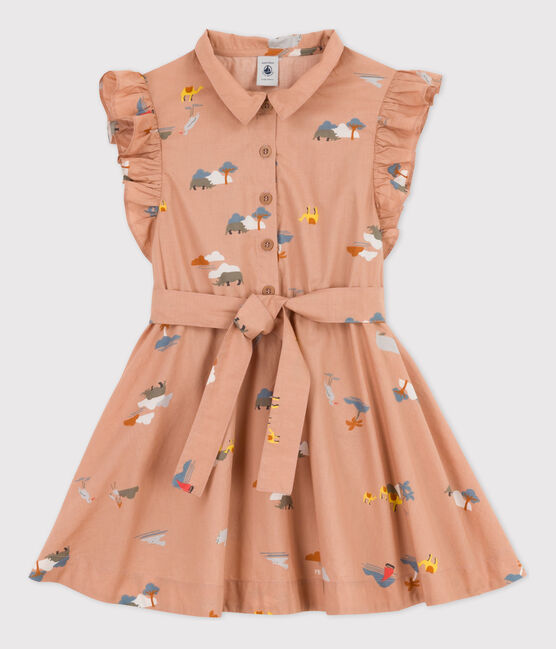 Vestido de popelina sin mangas para niña VINTAGE/ MULTICO