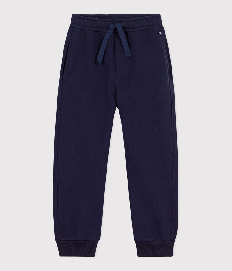 Pantal&oacute;n infantil de jogging liso de algod&oacute;n azul