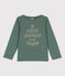 Camiseta de algodón de manga larga de niña/niño verde VALLEE