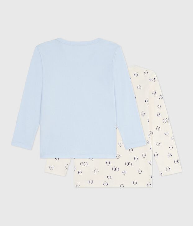 Juego de camisetas infantiles de algod&oacute;n de manga larga con estampado multicolor