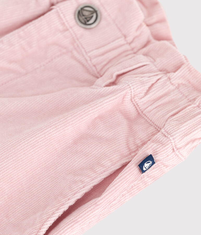 Pantal&oacute;n infantil liso de pana rosa JOLI