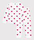 Pijama infantil de felpa con estampado de corazones