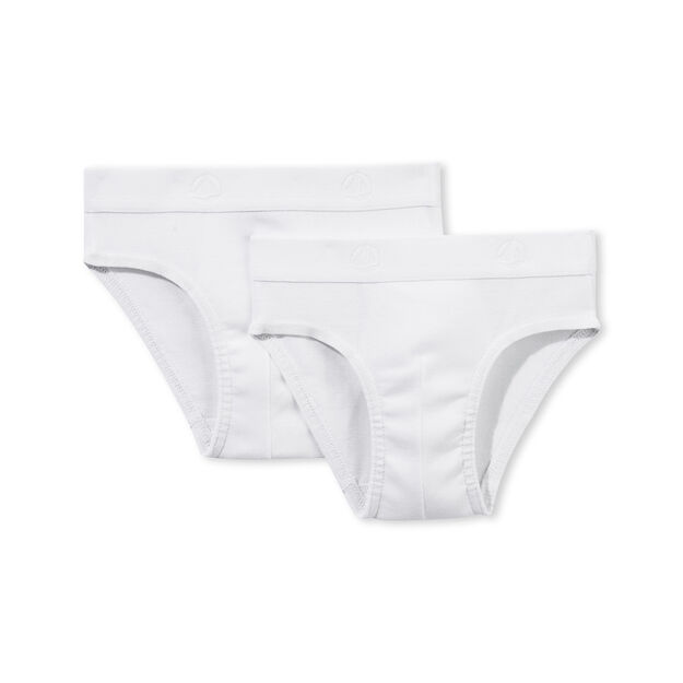 Par de slips para ni&ntilde;o blanco