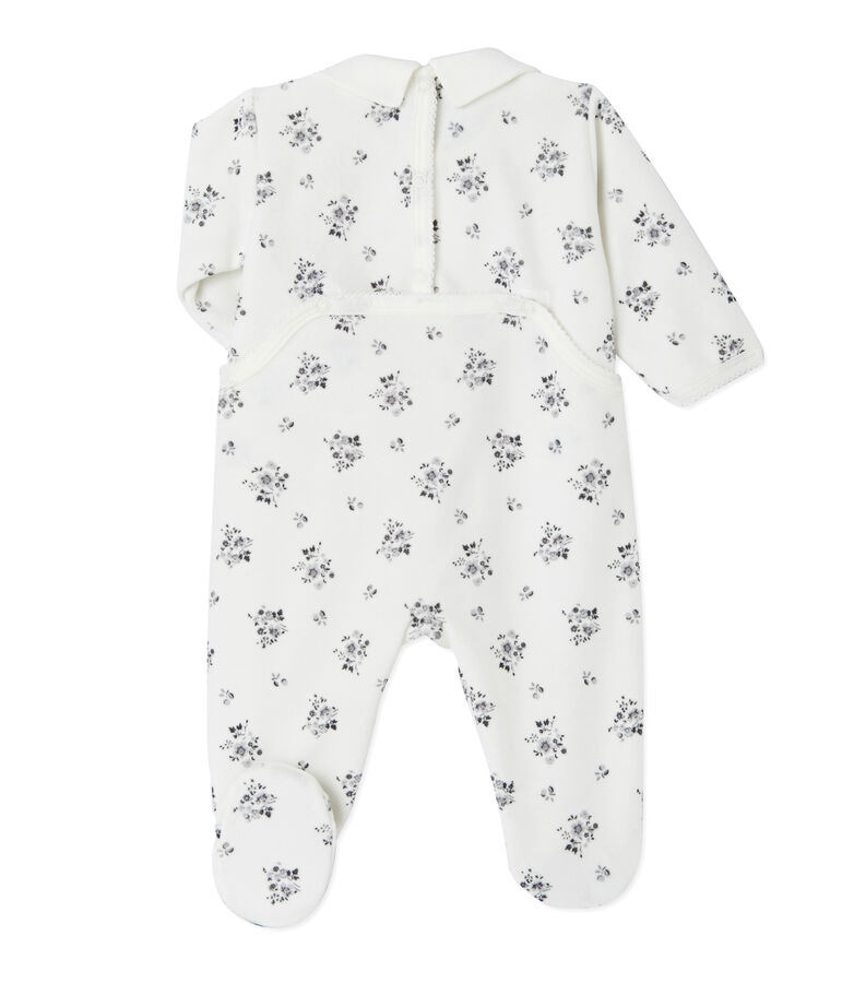 Pijama estampado para beb&eacute; ni&ntilde;a blanco LAIT/blanco MULTICO