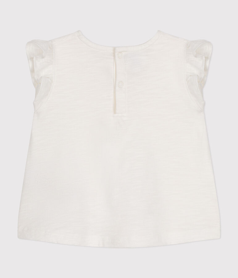 Blusa sin mangas de algod&oacute;n para beb&eacute; blanco MARSHMALLOW