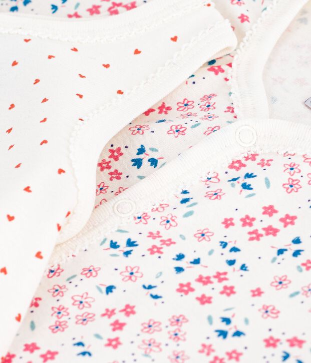 Juego de monos cortos de algod&oacute;n estampado para beb&eacute; multicolor