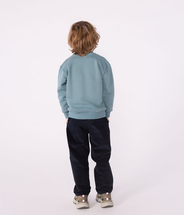 Sudadera infantil de algod&oacute;n con estampado azul