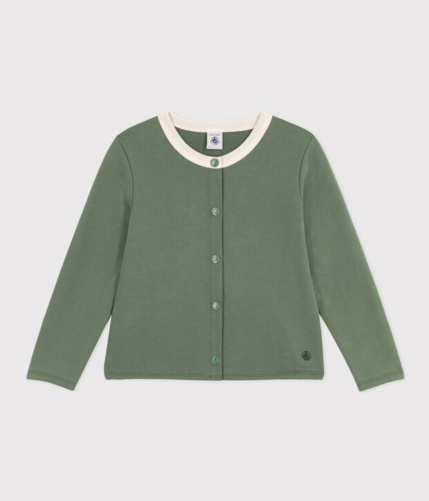 C&aacute;rdigan de algod&oacute;n para ni&ntilde;a verde