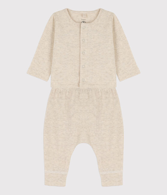 Conjunto liso de 2 piezas de túbico ecológico de para bebé beige MONTELIMAR CHINE