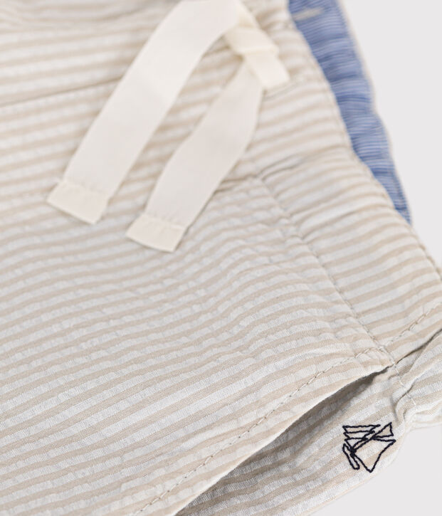 Bermudas beige/blanco