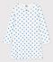 Camisón de manga larga con corazones azules de algodón de niña blanco MARSHMALLOW/azul BRASIER
