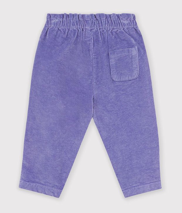 Pantal&oacute;n de terciopelo liso para beb&eacute; violeta