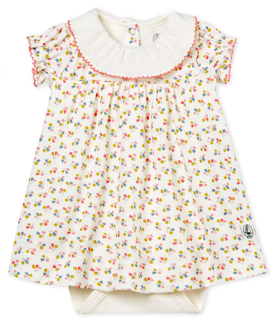vestido body estampado para bebé niña blanco MARSHMALLOW/blanco MULTICO