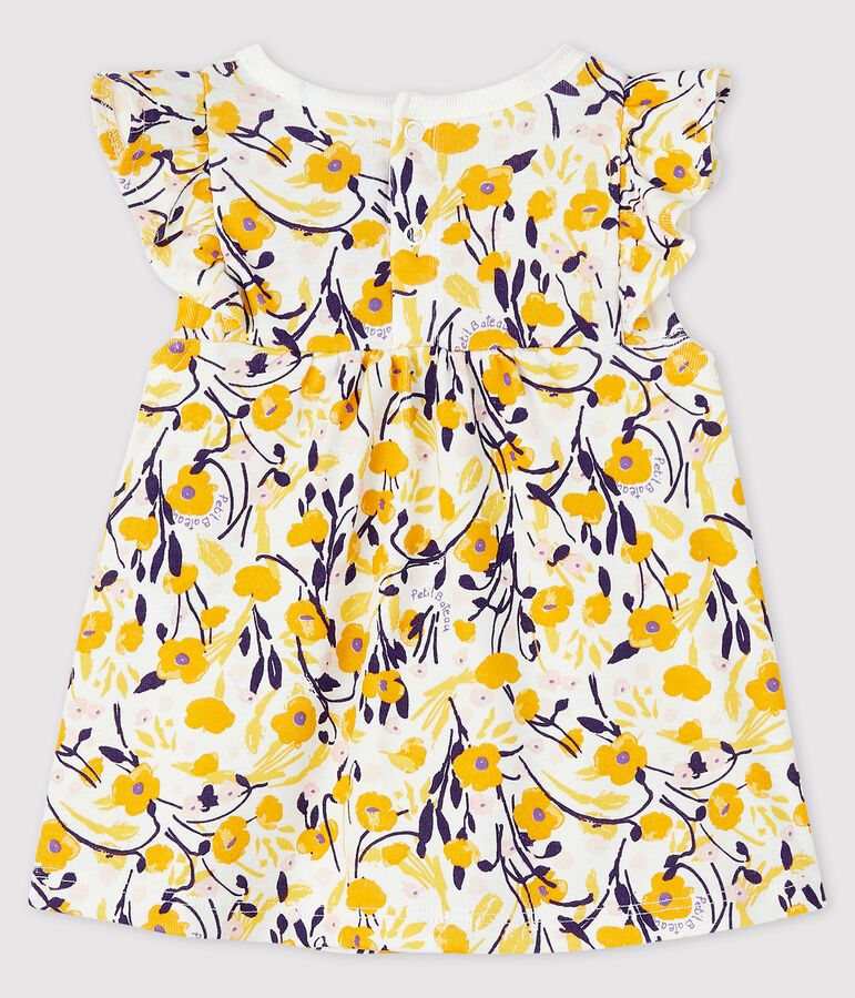 Blusa de manga corta para beb&eacute; ni&ntilde;a blanco MARSHMALLOW/blanco MULTICO