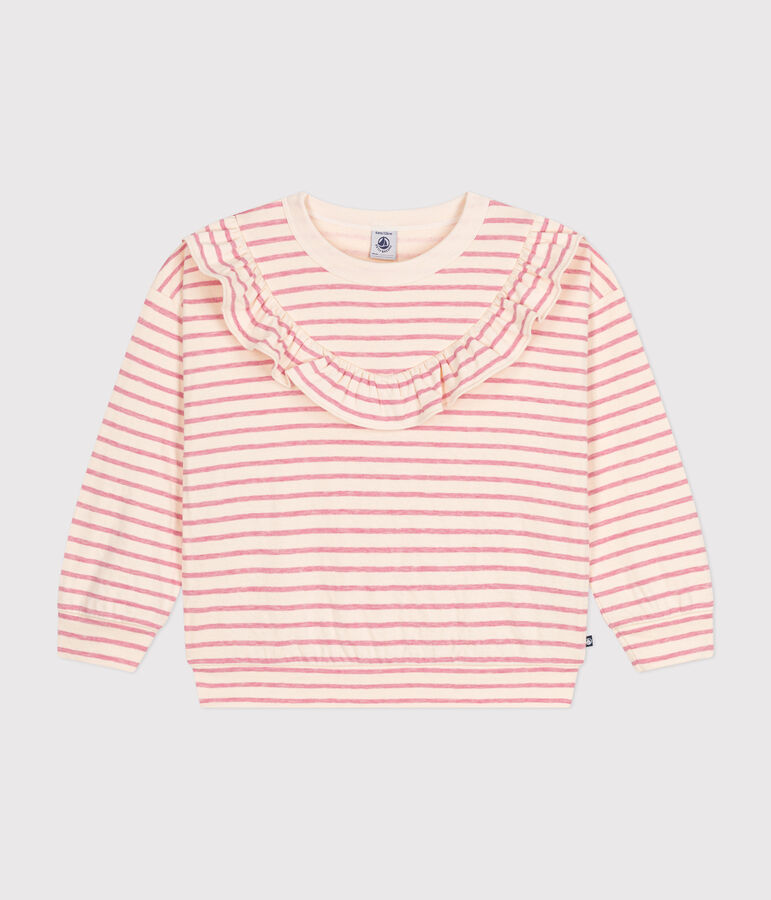 Sudadera de t&uacute;bico para ni&ntilde;a crudo/rosa