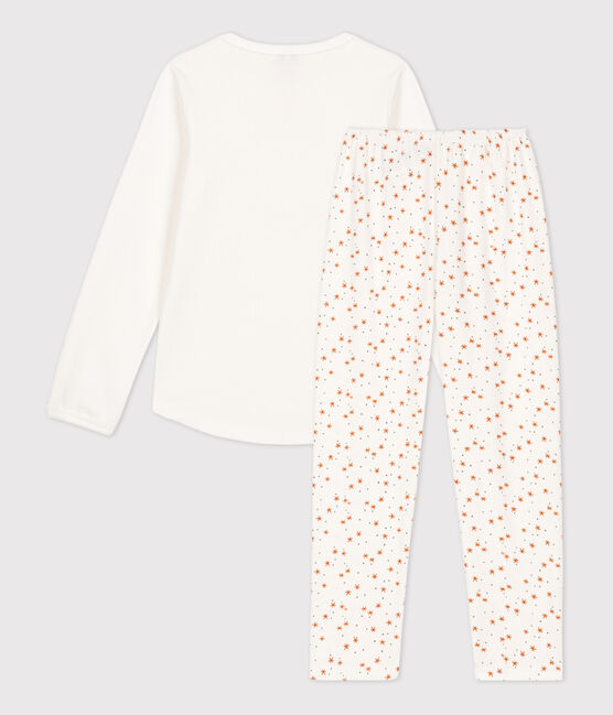 Pijama de algodón para niña blanco MARSHMALLOW/blanco MULTICO