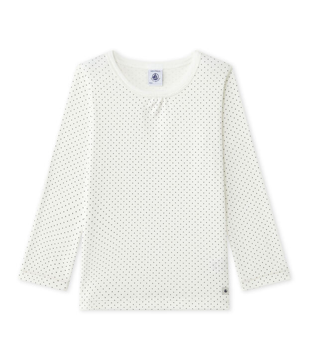 Tee-shirt de pyjama fille Mix & Match blanco/gris