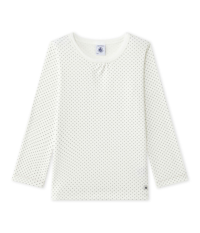 Tee-shirt de pyjama fille Mix & Match blanco/gris